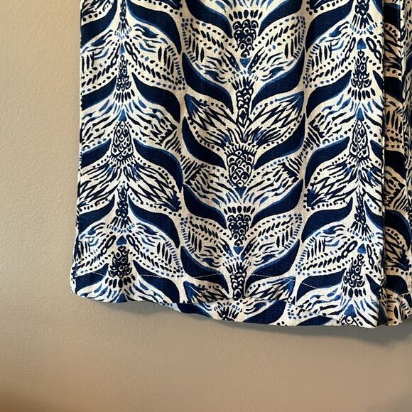 Lilly Pulitzer Mermaid Tail 100% Linen Pants Bal Harbor Size XS Blue White - Picture 6 of 13